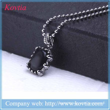 2015 new products jewellery india black resin pendant necklace titanium steel diy charms